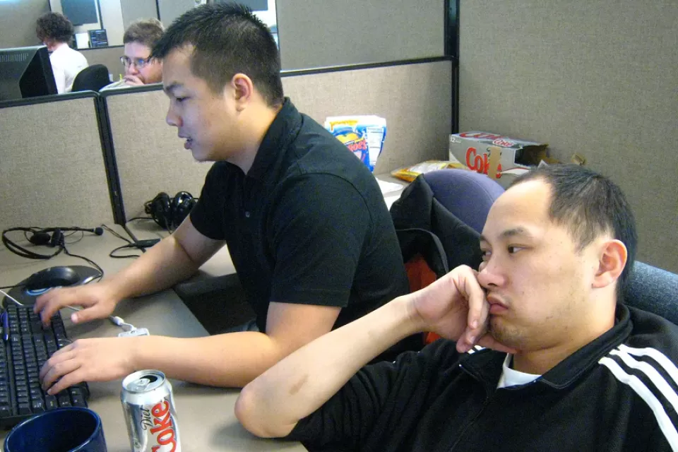 Sitting at Cubicles